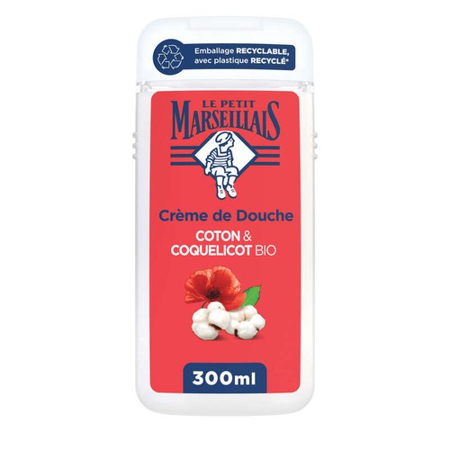 Le Petit Marseillais Crème de Douche Extra douce coton & coquelicot Bio 300ml