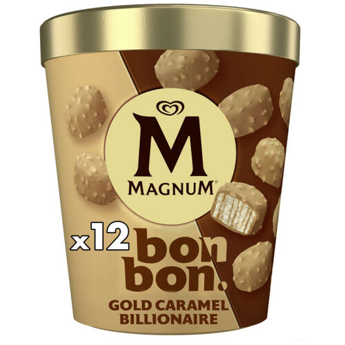 Magnum Glace Bonbon Gold Caramel Billionaire x12 168g