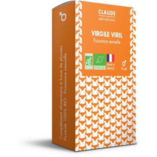Claude Aphrodisiacs - Virgile Viril BIO 30 gélules 25g - Performance sexuelle Complément alimentaire