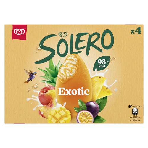 Solero Glace Bâtonnet Fruits Exotiques 4x90ml