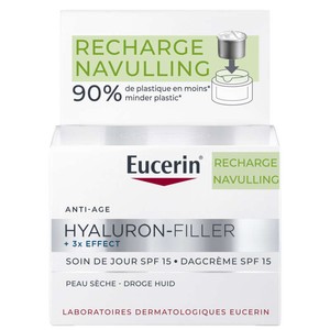 Eucerin Hyaluron-Filler + 3x Effect Soin de Jour SPF15 Peau Sèche Recharge 50ml