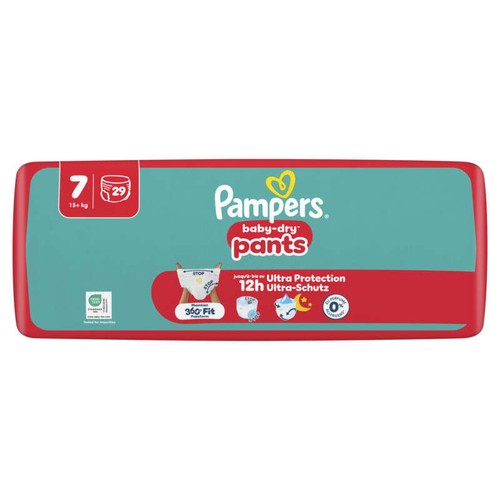 Pampers Baby-Dry Pants Taille 7+, 15kg, 29 Couches-Culottes