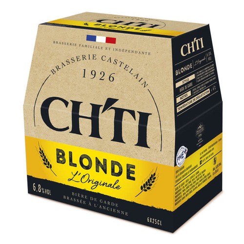 Ch'ti Bière blonde l’Originale 6,8% vol. 6x25cl