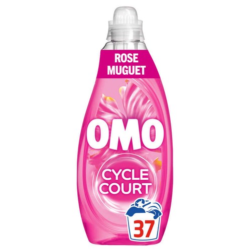 Omo Lessive liquide cycle court parfumé muguet rose x37 Lavages