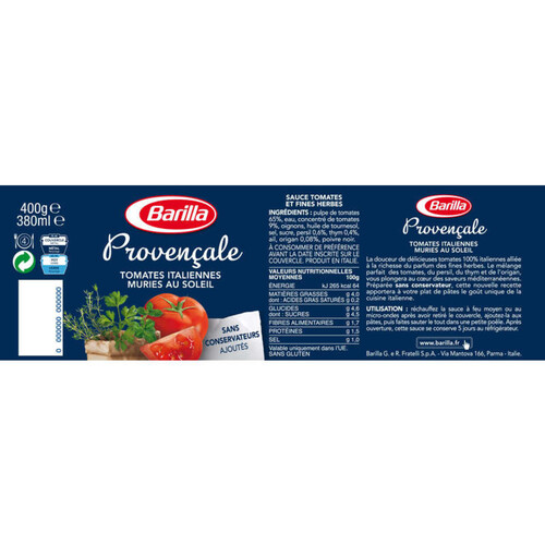 Barilla Sauce Tomates Provençale 400g