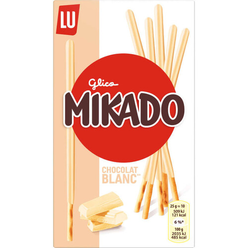 Lu Mikado Biscuits nappés au Chocolat Blanc 90g