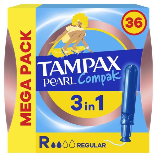 Tampax Compak Pearl Regular Tampons Avec Applicateur x36