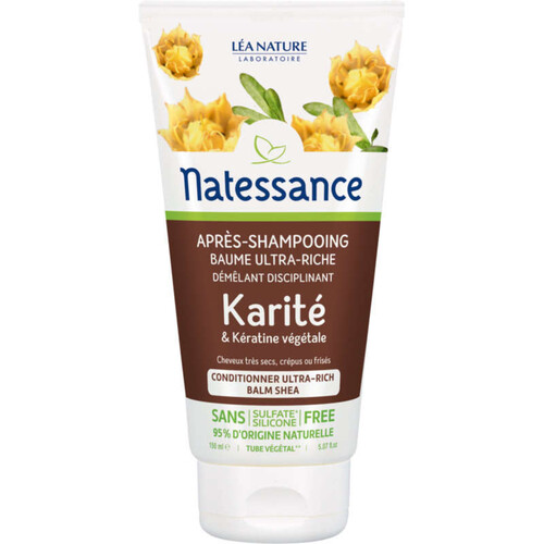 Natessance après-shampooing baume ultra riche karité & kératine végétale 150ml