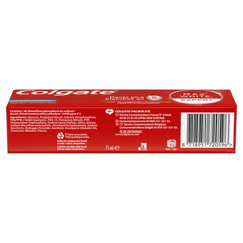 Dentifrice Colgate Max White Expert Protection Sensibilité 75 ml