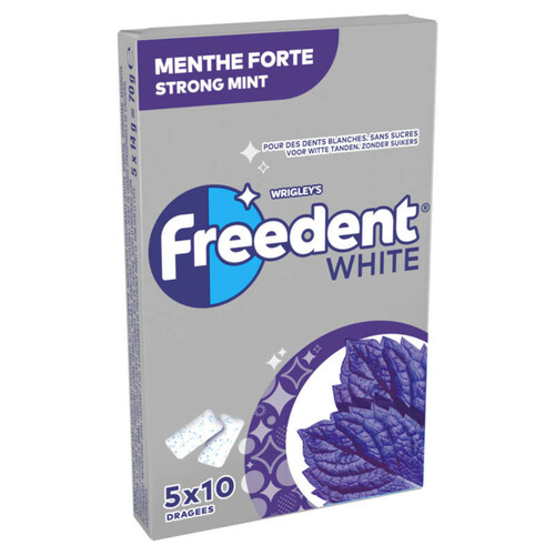 Freedent White Chewing-gum à la menthe forte sans sucres 70g