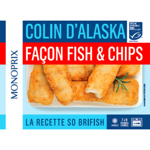 Monoprix Colin D'Alaska Façon Fish&Chips 400G