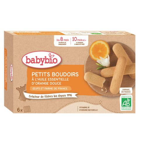 [Par Naturalia]  Babybio Petits Boudoirs à l'Huile Essentielle D'Orange Douce Dès 8/10M 120g