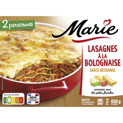 Marie Lasagnes à la bolognaise béchamel gratinée 600 g