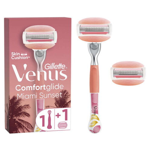 Venus Miami Sunset ComfortGlide Rasoir Pour Femme 1 Manche + 2 Recharges