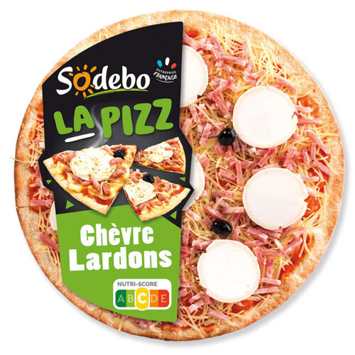 Sodebo Pizza La Pizz Chèvre affiné et lardons 470g