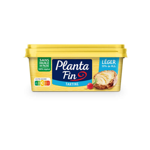 Planta Fin Léger Margarine Sans Huile de Palme 100% végétal 225g