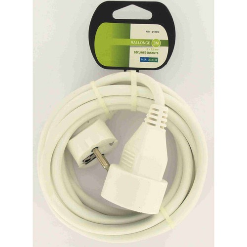 Trefilaction Prolongateur Cable Rond 3 x 1,5mm Blanc 3M