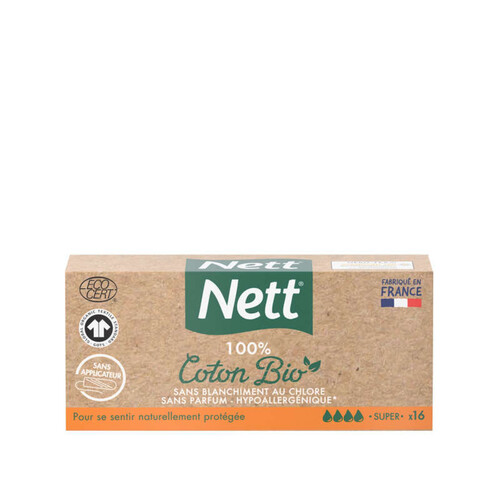 Nett Tampon Coton Bio Super Digital X16