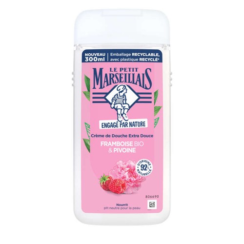 Le Petit Marseillais Crème de Douche Extra douce framboise Bio & pivoine 300ml