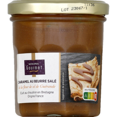 Monoprix Gourmet Caramel au beurre salé à la fleur de sel de Guérande 210g