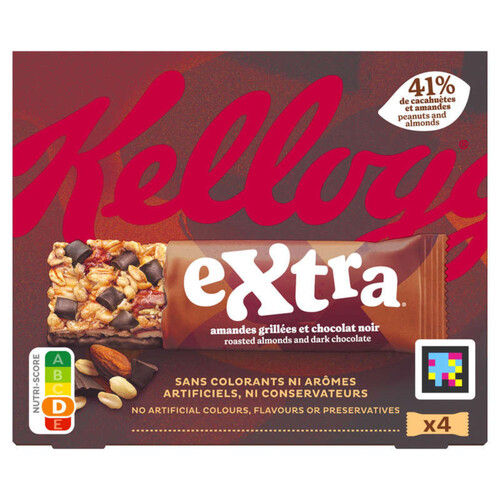 Kellogg's Barres Céréales Extra chocolat amandes 4x32g