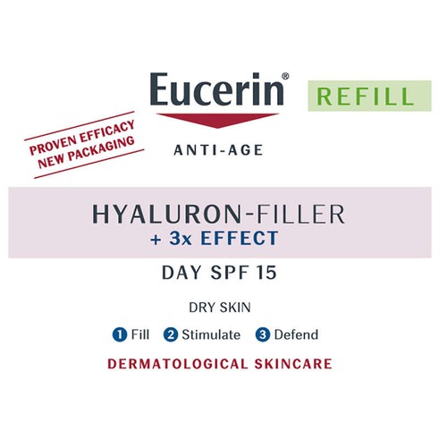 Eucerin Hyaluron-Filler + 3x Effect Soin de Jour SPF15 Peau Sèche Recharge 50ml