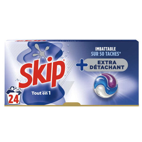 Skip lessive capsules 3en1 extra détachant x24