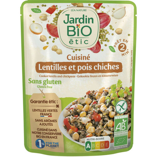 Jardin Bio Lentilles Et Pois Chiches Cuisinés 250g