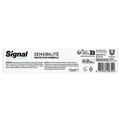 Signal professionnel dentifrice sensibilité complet 75ml