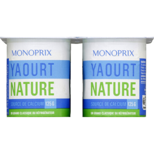 Monoprix Yaourt nature 4x125g