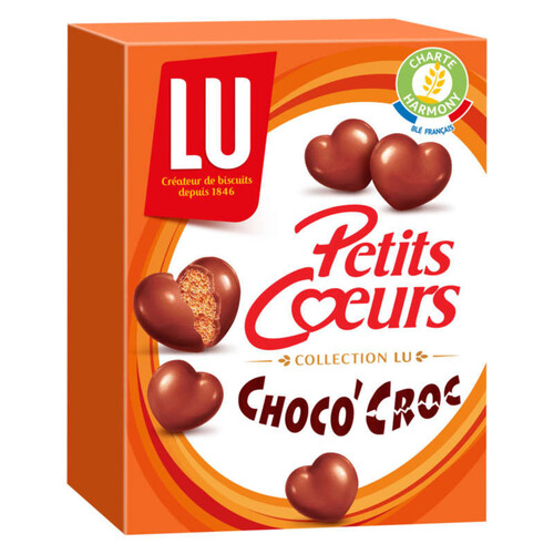 Lu Petits Cœurs Choco'Croc Biscuits enrobés Chocolat au Lait 90g