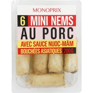 Monoprix Mini nems au porc avec sauce nuoc-mâm 200g