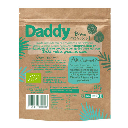 Daddy Sucre De Fleur De Coco Bio En Poudre 230G