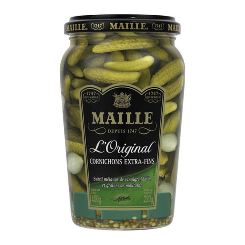 Maille Cornichons Extra-Fins L'Original Bocal 220g.