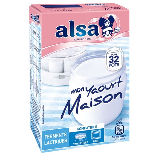 Alsa Préparation Mon Yaourt Maison 4 Sachets 8g