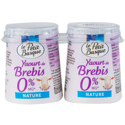 Le petit basque yaourt de brebis nature 0% 2x125g