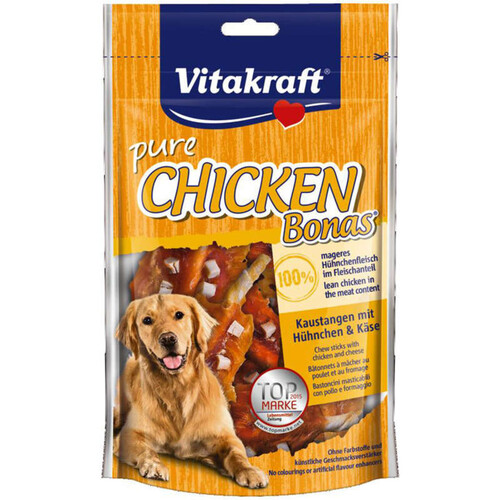 Bâtonnets à Mâcher Pure Chicken Bonas au Poulet & Fromage 80g