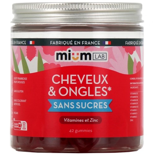Mium Lab Cheveux et ongles Sans Sucres x42 Gummies