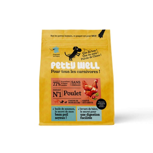 Petty well croquettes chien petite taille au poulet 1kg