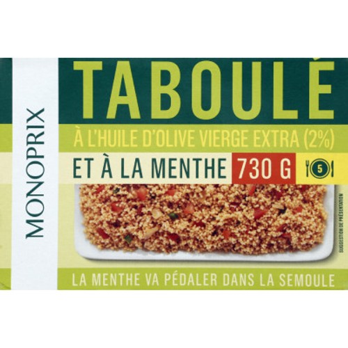 Monoprix Taboulé à l'huile d'olive et à la menthe 730g