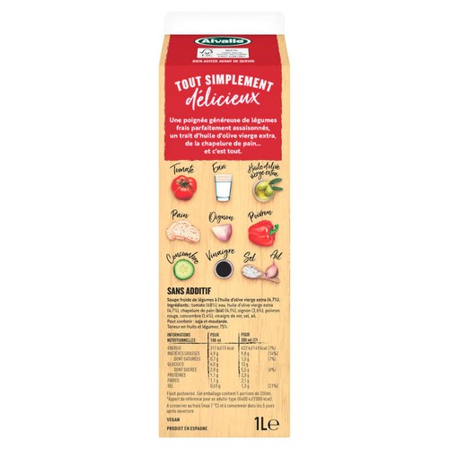 Alvalle Gazpacho À Base De Salmorejo 1L