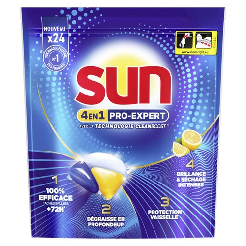 Sun Pro-Expert Capsules Lave-Vaisselle Citron x 24