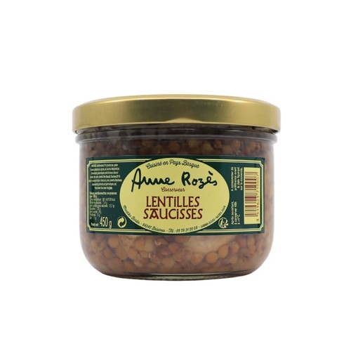 Anne Rozès Saucisses aux lentilles cuisinées 450g
