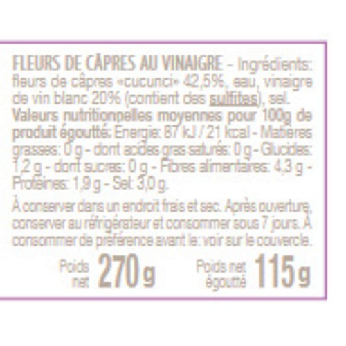 Florelli Fleurs De Câpres Au Vinaigre 270g