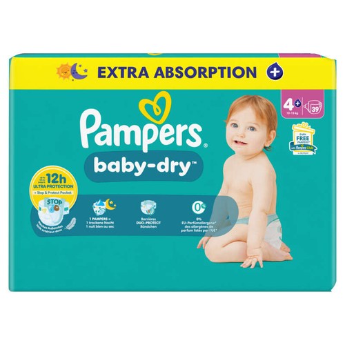 Pampers Couches Baby-Dry Taille 4+ x39