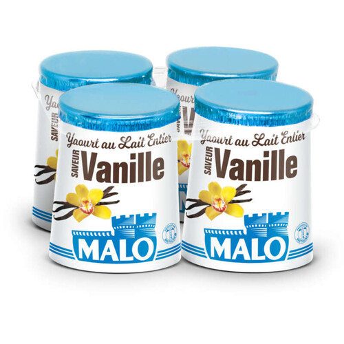 Malo Yaourt Au Lait Entier Saveur Vanille 4x125g