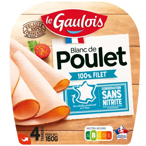 Le Gaulois Blanc de Poulet en Tranches x4 -160g