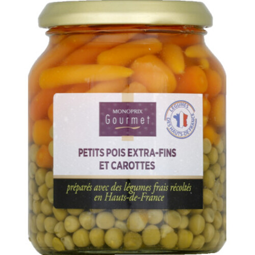 Monoprix Gourmet Petits Pois Extra-Fins et Carottes 215g