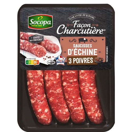 Socopa Saucisse d'Echine aux 3 poivres x4