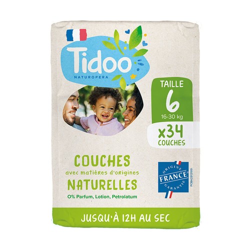 [Par Naturalia] Tidoo Couches avec Matières Naturelles T6 (16-30kg) x34